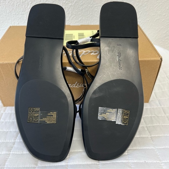 Madewell The Vira Bangle Ankle-Wrap Sandal in Leather in True Black Size 10.5 - Picture 11 of 12